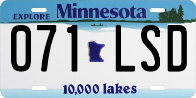 MN license plate 071LSD