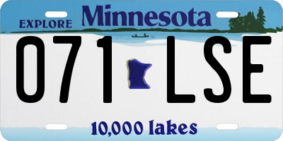 MN license plate 071LSE