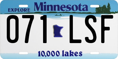 MN license plate 071LSF