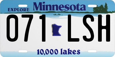 MN license plate 071LSH
