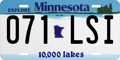 MN license plate 071LSI