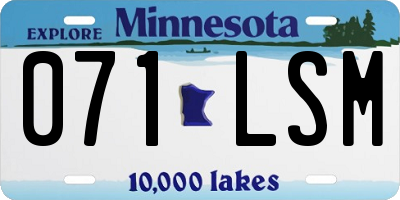 MN license plate 071LSM