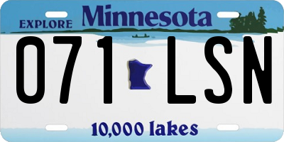MN license plate 071LSN