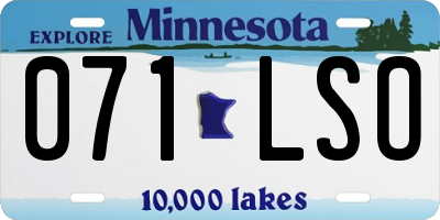 MN license plate 071LSO
