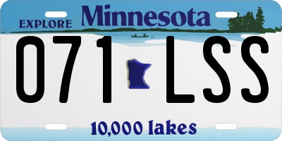 MN license plate 071LSS