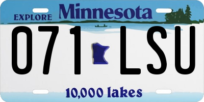 MN license plate 071LSU