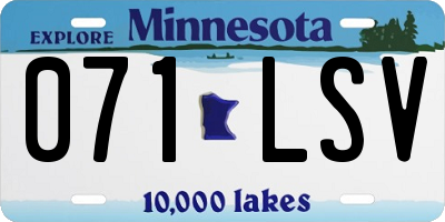 MN license plate 071LSV