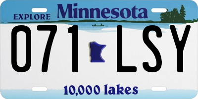 MN license plate 071LSY