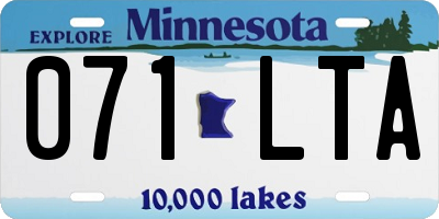 MN license plate 071LTA