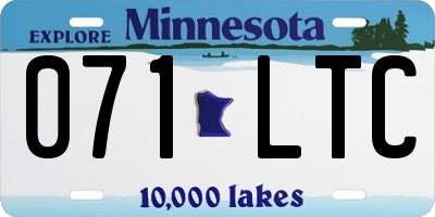 MN license plate 071LTC