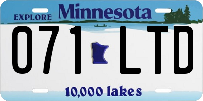 MN license plate 071LTD