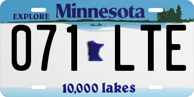 MN license plate 071LTE
