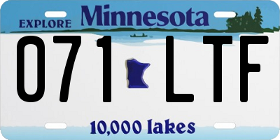 MN license plate 071LTF