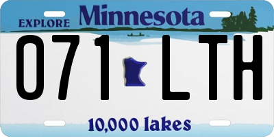 MN license plate 071LTH