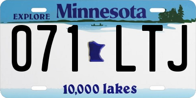 MN license plate 071LTJ
