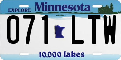 MN license plate 071LTW