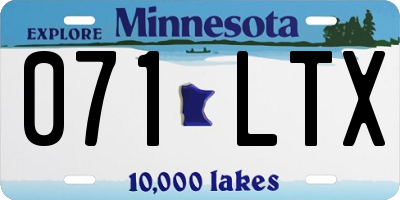 MN license plate 071LTX