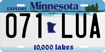 MN license plate 071LUA