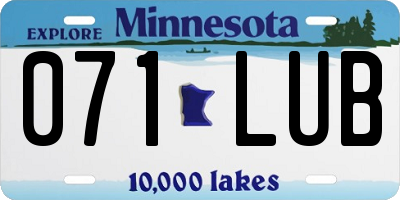 MN license plate 071LUB