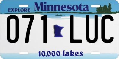 MN license plate 071LUC