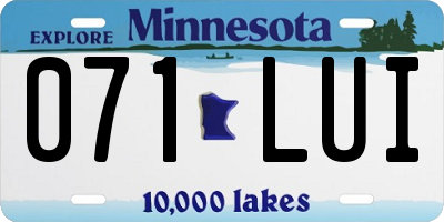 MN license plate 071LUI