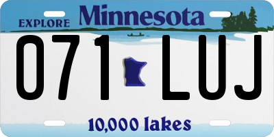 MN license plate 071LUJ