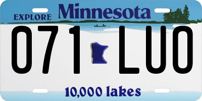 MN license plate 071LUO