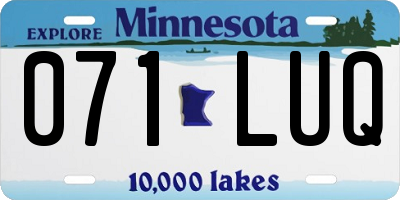 MN license plate 071LUQ