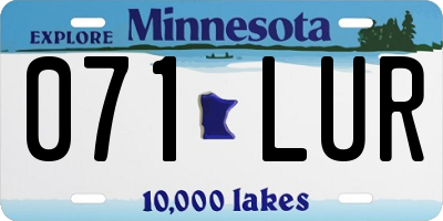 MN license plate 071LUR
