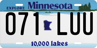 MN license plate 071LUU