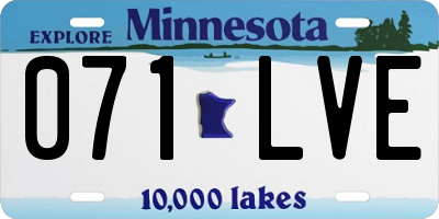 MN license plate 071LVE