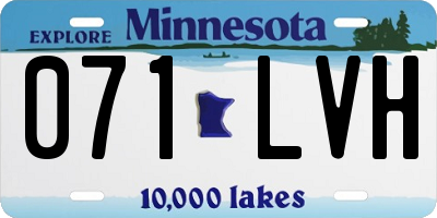 MN license plate 071LVH