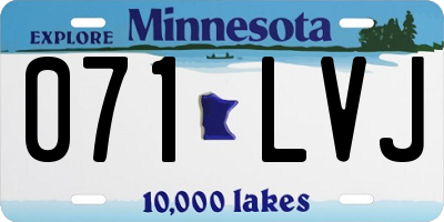 MN license plate 071LVJ