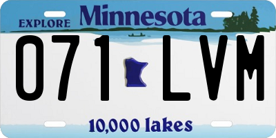 MN license plate 071LVM