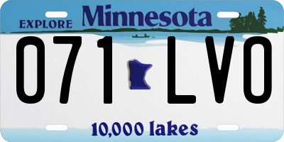 MN license plate 071LVO