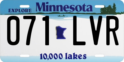 MN license plate 071LVR