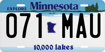 MN license plate 071MAU