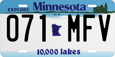 MN license plate 071MFV