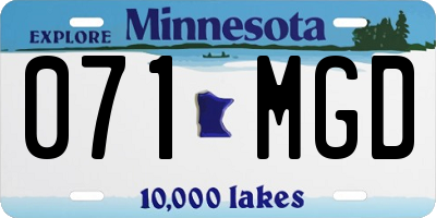 MN license plate 071MGD
