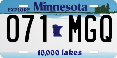 MN license plate 071MGQ