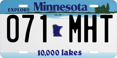 MN license plate 071MHT