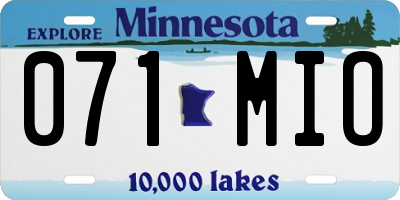 MN license plate 071MIO