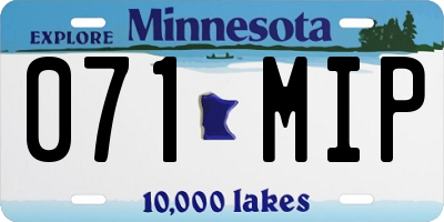 MN license plate 071MIP