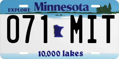 MN license plate 071MIT