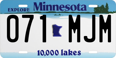 MN license plate 071MJM