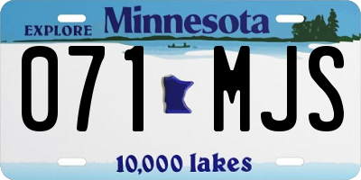 MN license plate 071MJS