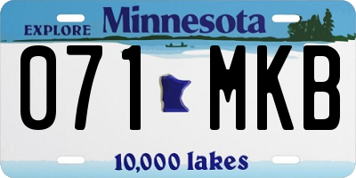 MN license plate 071MKB