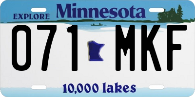MN license plate 071MKF