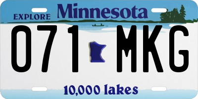MN license plate 071MKG