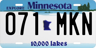 MN license plate 071MKN